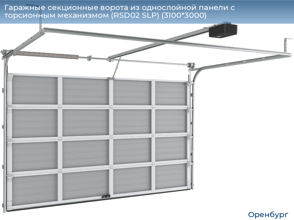 Гаражные секционные ворота из однослойной панели с торсионным механизмом (RSD02 SLP) (3100*3000), orenburg.doorhan.ru