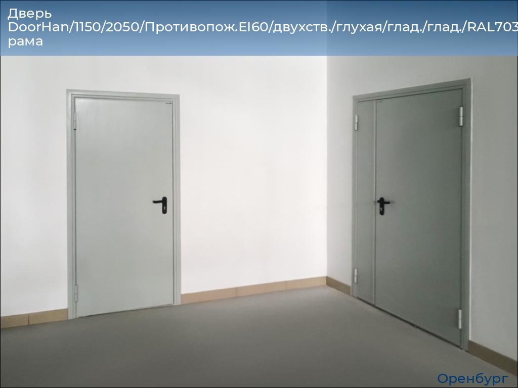 Дверь DoorHan/1150/2050/Противопож.EI60/двухств./глухая/глад./глад./RAL7035/прав./угл. рама, orenburg.doorhan.ru