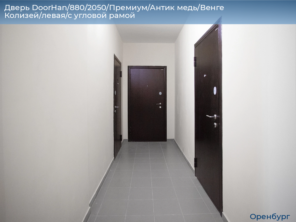 Дверь DoorHan/880/2050/Премиум/Антик медь/Венге Колизей/левая/с угловой рамой, orenburg.doorhan.ru